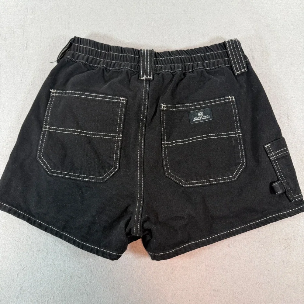 BDG Urban Outfitters Skate Carpenter Shorts Womens S Black Denim Contrast Stitch